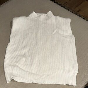 White Sleeveless Knit Top